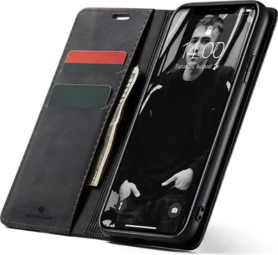 Immagine prodotto di SPACECASE Custodia flip a portafoglio per iPhone Xr Nero