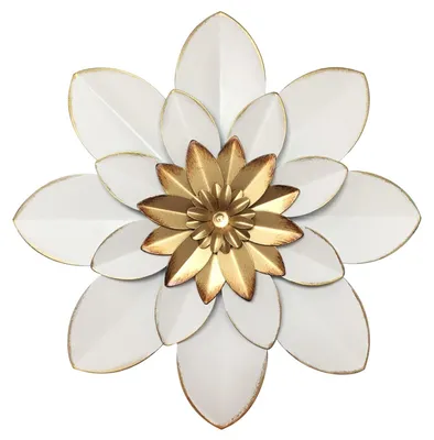 Image de Décoration murale en métal, motif floral, 24 cm