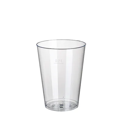 Produktbild von 50 kelímků na pití, PS 0,2 l Ø 7,5 cm - 9,7 cm křišťálově čiré