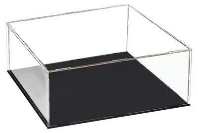 Image de Vitrine transparente - Design à 4 faces - Organisateur - Standard - Couvercle anti-poussière - Dimensions : 26 x 26 x 15 cm - Présentoir