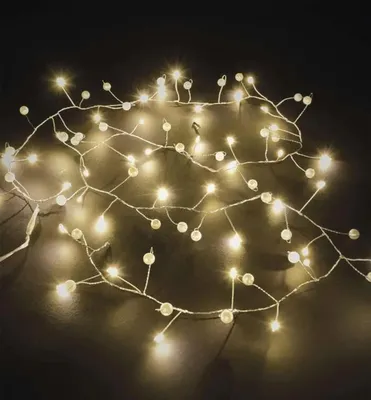 Produktbild von LED Weihnachtsgirlande - Perlen, 1,2 m, 3x AA, Indoor, warmweiß, Timer