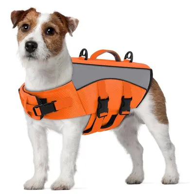 Productafbeelding van Hondenzwemvest - Zwemvest hond - Oranje - Maat S - Reflecterende strepen