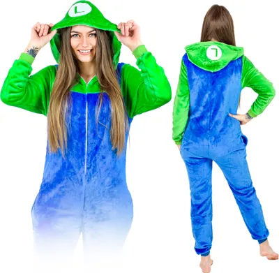 Produktbild von Jumpsuit Onesie für Damen und Herren - Sanft Kuschelig Uni Pyjama - Warme Schlafanzug - Karneval Kostüm - Karnevalskostüm- Größe 168-178 cm (L) - Klempner