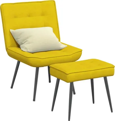 Immagine prodotto di vidaXL Poltrona relax con sgabello in velluto giallo