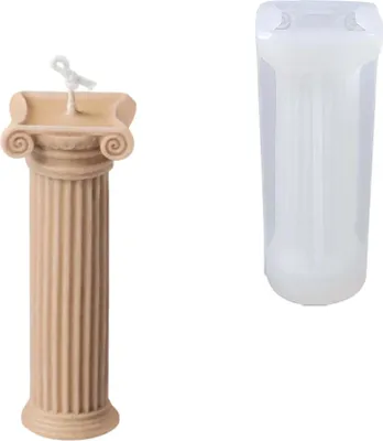 Immagine prodotto di Stampo per candela in silicone per sapone, colonna antica quadrata, 108 x 49 x 42 mm, 52 ml