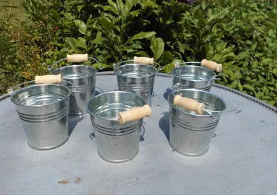Produktbild von Blecheimer Pflanztopfset 6 Stück Pflanztöpfe Blumentopf Tisch-Deko 8cm
