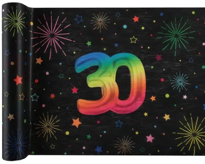 Produktbild von Tischläufer 30. Geburtstag bunt 3 m x 30 cm