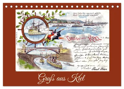 Immagine prodotto di Saluti da Kiel (calendario da tavolo 2027, formato DIN A5 orizzontale), calendario mensile CALVENDO