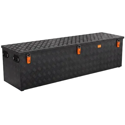 Produktbild von ALUBOX Transportkiste 470L Riffelblech Schwarz für Pickup & Anhänger
