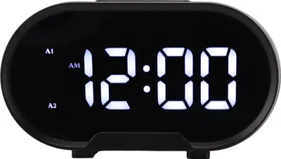 Image de Réveil numérique USB LED Display White Light Mirror Horloge électronique de bureau pour chambre à coucher salon bureau Black Case