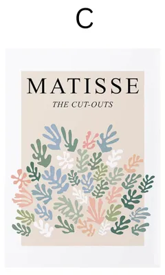 Produktbild von Poster Matisse Blumen Körper| Bilder Wohnzimmer | Wandbilder Schlafzimmer | Deko Print ohne Rahmen | Bilder Matisse Beige · Motiv C · 50 × 70 cm