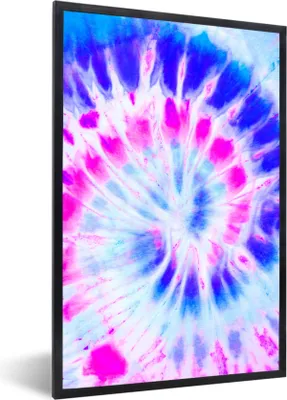 Produktbild von MuchoWow® Gerahmtes Poster Krawattenfärbung - Spirale - Design 60x90 cm - Poster mit Schwarzem Bilderrahmen Wandposter Rahmen Foto Bilder - Kunst