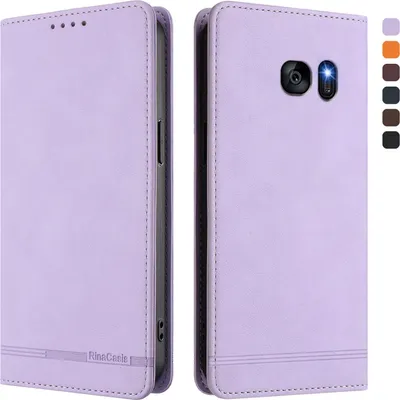 Image de Etui pour Samsung Galaxy S7, étui rétro en cuirPolyuréthaneavec support et fentes pour cartes Violet