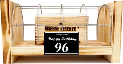 Produktbild von 96 Happy Birthday - Eiserne Reserve Gitterbox Geldgeschenk 96. Geburtstag