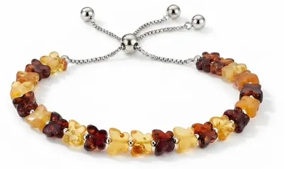 Imagen del producto de BEYSTON Pulsera de ámbar con mariposas, Imagen generada por IA