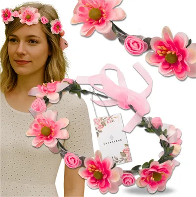 Produktbild von EDIBAZZAR | Kranz Haarband Blumen Rosen Boho Style