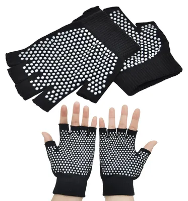 Productafbeelding van Grip handschoenen - Yogahandschoenen - Vingerloos - Maat EU 36-38 - Zwart