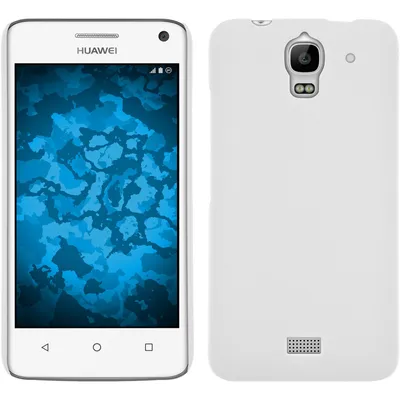 Produktbild von PhoneNatic Case kompatibel mit Huawei Y360 - Hülle weiß gummiert Hard-case + 2 Schutzfolien