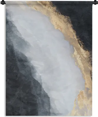 Produktbild von MuchoWow® Wandteppich Wandbehang Abstrakt - Farbe - Gold - Schwarz - Marmor 150x200 cm Tapisserie Dekoration Wandtuch - Wandaufhängung - Moderner