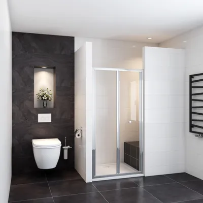 Produktbild von Duschspa Klapptür 80x185cm Duschkabinen 5mm ESG Sicherheitsglas Nischentür Badezimmer Duschtür Dusche Falttür
