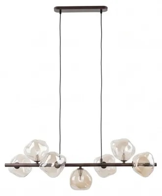 Produktbild von Hängelampe Metall Rauchglas H: max. 156 cm Braun Cognac G9 länglich Modern, KI-generiertes Bild