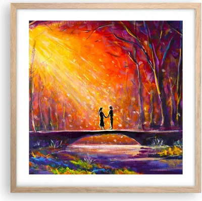 Produktbild von Gerahmtes Poster - Rahmen in heller Eiche - Wald Baum Natur - 50x50 cm - Wand Bild - Wanddeko - Wandbilder - Kunstposter - Wandposter - Bilderrahmen - Bilder - Kunstdruck - Wandbild - P2NAC50x50-3965