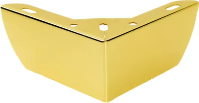 Immagine prodotto di Gamba per mobili ad angolo in metallo cromato in oro, altezza 5,5 cm - Design elegante per la finitura di mobili in stile.