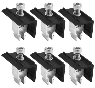 Produktbild von Solarpanelhalter 6 Stück - Endklemmenhalter - Montageset - Balkonenergiezentrale - Aluminiumlegierung - Korrosionsbeständig - Solarpanelhalterung