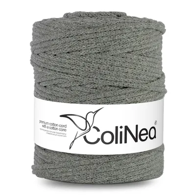 Zdjęcie produktu dla Sznur bawełniany Pleciony sznur bawełniany Sznur z rdzeniem bawełnianym Do makramy Sznur do makramy Sznur rzemieślniczy 5 mm 200 m ciemnoszary Nici DIY ColiNea