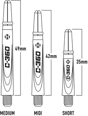 Produktbild von Harrows Carbon Shaft 360 Midi 42mm schwarz