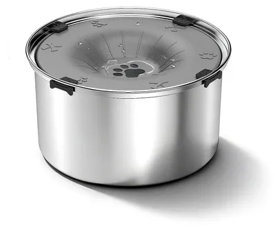 Produktbild von Wassernapf Hund Anti Schling Anti Schlabber Edelstahl 5.68L Grau