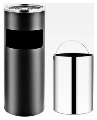 Produktbild von Standaschenbecher Mülleimer 30L Stahl Grau