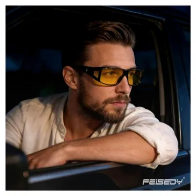 Produktbild von Nachtsichtbrille für Herren und Damen, polarisiert, Überziehbrille mit gelben Linsen für das Autofahren