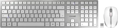 Produktbild von CHERRY DW 9100 SLIM Tastatur-Maus-Set kabellos silber, weiß