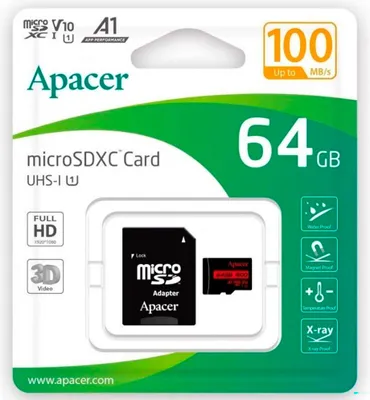 Immagine prodotto di Apacer Uhs 1 Classe 10 Micro Sdxc Scheda di memoria con adattatore Taglia unica