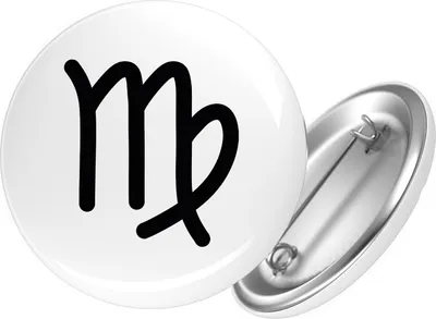 Produktbild von Huuraa Button Jungfrau Sternzeichen Zeichen 59mm rund mit Sicherheitsnadel Ansteckbutton Geschenkidee