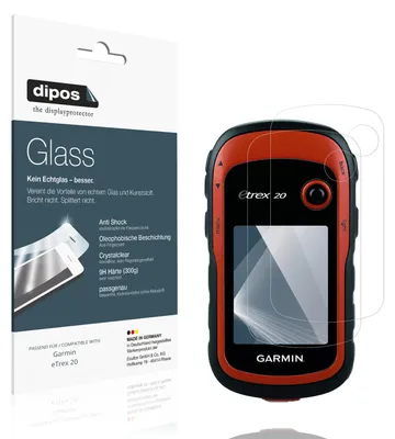 Produktbild von 2x Schutzfolie für Garmin eTrex 20 - Anti-Shock 9H Folie dipos Glass Kunststoffglas