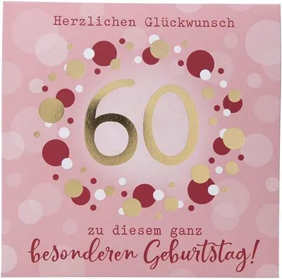 Produktbild von Pop-up Glückwunschkarte 60. Geburtstag mit Musik und Licht - 15,5 x 15,5 cm