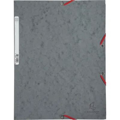 Produktbild von Exacompta 25x Sammelmappe + Gummizug 3 Klappen Karton 400g/m2 A4 Grau 55511E