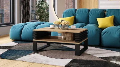 Produktbild von Design Couchtisch Gokee Tisch Wohnzimmertisch 90x42x60cm mit Ablagefläche