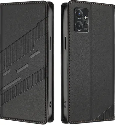 Produktbild von Hülle für Motorola Moto G Power 5G 2023, Kunstleder Brieftaschen Handyhülle mit Kartenfach und Standfunktion Schwarz