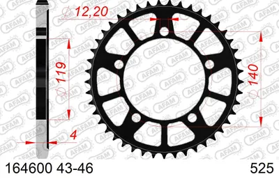 Produktbild von AFAM Kettenrad Stahl Standard - 525