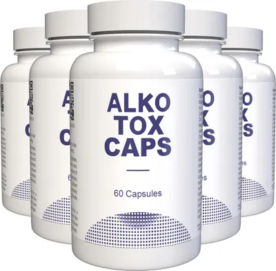 Zdjęcie produktu dla Alkotox 300 kapsułek, opakowanie 5 sztuk, wysoka dawka, roślinne, wegańskie, 22 witaminy, minerały, układ odpornościowy, szwajcarska receptura, B, C, D, wapń