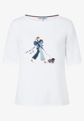 Produktbild von MORE & MORE Shirt with Placement Print white 42