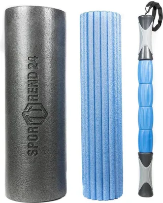 Produktbild von 3 in 1 Faszien Set | Faszienrolle Massagerolle Bindegewebsrolle Massagestab Foam