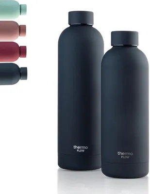 Image de Bouteille isotherme Famanu en acier inoxydable, sans BPA, à double paroi, 750 ml - noire