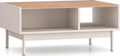 Produktbild von FURNLUX Couchtisch Dunea Eiche Und Beige 90cm / Hauptfarbe: Beige / Abmessungen: 90 x 40 x 60 cm