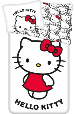 Obrázek produktu pro Ložní prádlo Hello Kitty 140 x 200 cm, bílo-růžový vzor