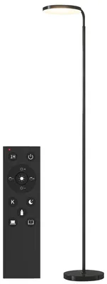 Produktbild von HOMCOM Stehlampe LED Wohnzimmer Dimmbar mit magnetischer Fernbedienung Schwarz