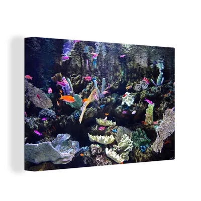 Obrázek produktu pro OneMillionCanvasses® Malba na plátně Nástěnná malba na plátně - Barevné akvárium - 150x100cm